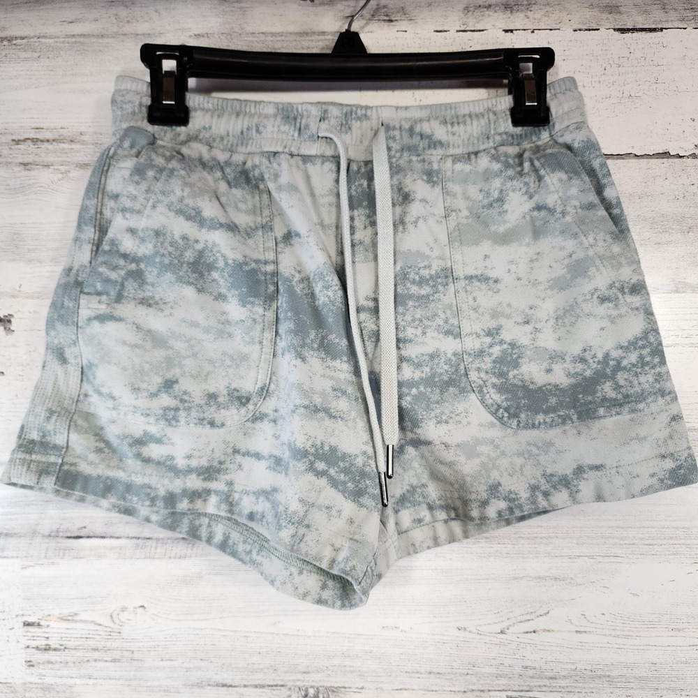 Athleta Farallon Short Women XS Gray Camo Drawstring Waist‎ Organic Cotton Blend